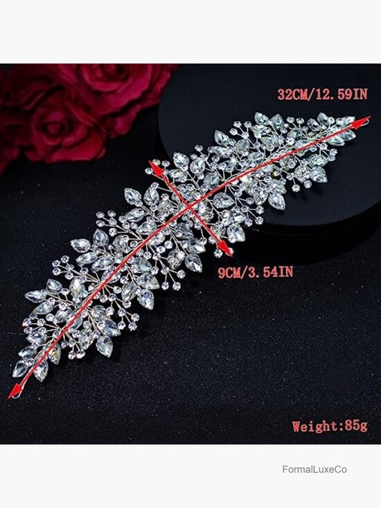 Crystal Bridal Hair Headband Rhinestone Wedding Headpiece main image 4
